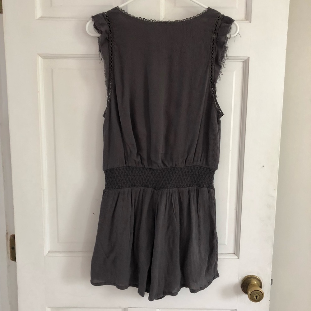 Free People Charcoal Lace Boho Romper - Picture 2 of 8